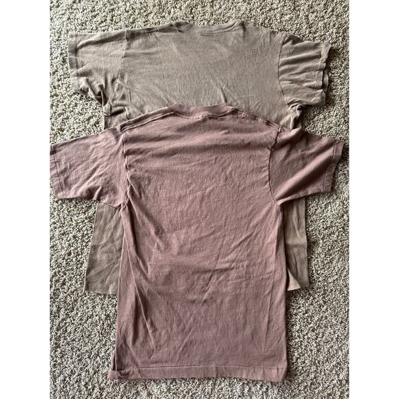 Vintage Blank 90's Brown BVD USA Made Single Stitched M/L Set of 2 T-Shirts - Picture 7 of 9